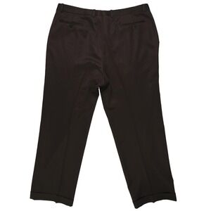 Zanella Men's Vintage Dress Pants | Double Pleated Brown Made in Italy 100% Wool